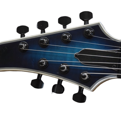 Custom Onyx Regius Black Turquoise Burst 7 String Guitar - Image 4