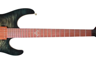 Custom Magnitude Waterfall Burl Maple Top Trans Green Guitar - Image 3
