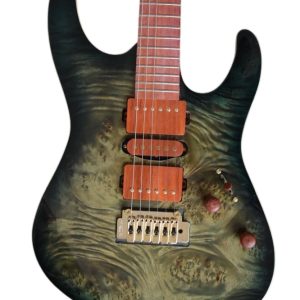 Custom Magnitude Waterfall Burl Maple Top Trans Green Guitar