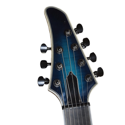 Custom Onyx Regius Black Turquoise Burst 7 String Guitar - Image 10