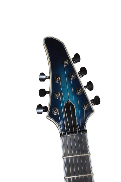 Custom Onyx Regius Black Turquoise Burst 7 String Guitar - Image 10