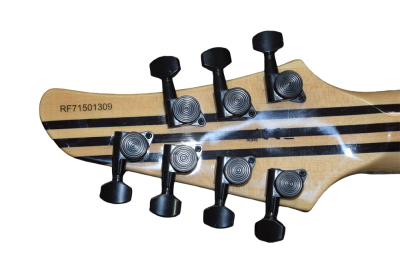 Custom Onyx Regius Black Turquoise Burst 7 String Guitar - Image 12
