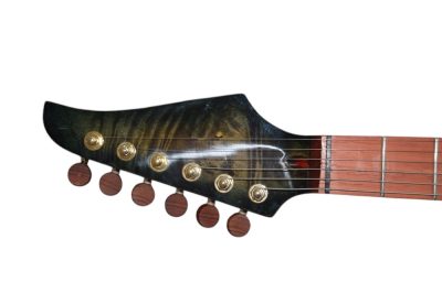 Custom Magnitude Waterfall Burl Maple Top Trans Green Guitar - Image 8