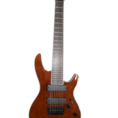 Custom Onyx Regius Transparent Amber Burst 8 String Guitar - Image 2