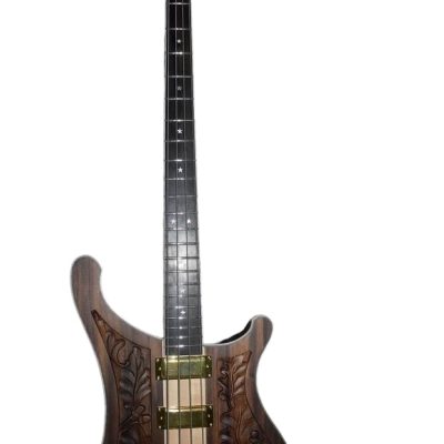Custom Nova Lemmy Kilmister 4004 Walnut Carved With Oak Leaves 4 String Bass Back Strap - Image 10