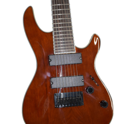 Custom Onyx Regius Transparent Amber Burst 8 String Guitar