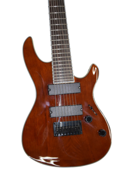 Custom Onyx Regius Transparent Amber Burst 8 String Guitar