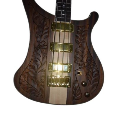 Custom Nova Lemmy Kilmister 4004 Walnut Carved With Oak Leaves 4 String Bass Back Strap