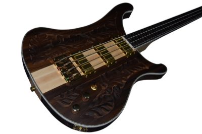 Custom Nova Lemmy Kilmister 4003 Walnut Carved With Oak Leaves 4 String Bass Back Strap - Image 9