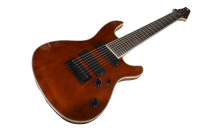 Custom Onyx Regius Transparent Amber Burst 8 String Guitar - Image 7