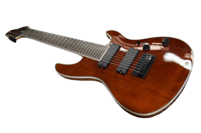 Custom Onyx Regius Transparent Amber Burst 8 String Guitar - Image 8