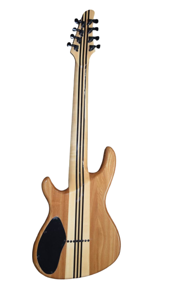 Custom Onyx Regius Transparent Amber Burst 8 String Guitar - Image 9