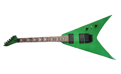 Custom Obsidian Flying V Alexi Laiho Tremolo Green Guitar - Image 2