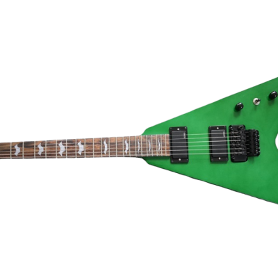 Custom Obsidian Flying V Alexi Laiho Tremolo Green Guitar - Image 2
