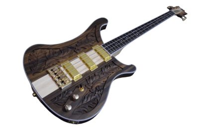 Custom Nova Lemmy Kilmister 4003 Walnut Carved With Oak Leaves 4 String Bass Back Strap - Image 6