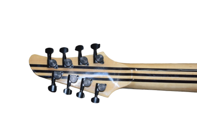 Custom Onyx Regius Transparent Amber Burst 8 String Guitar - Image 11