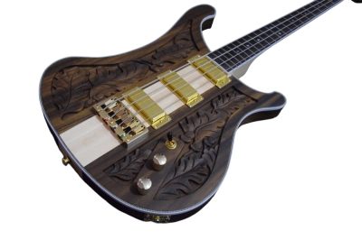 Custom Nova Lemmy Kilmister 4003 Walnut Carved With Oak Leaves 4 String Bass Back Strap - Image 5