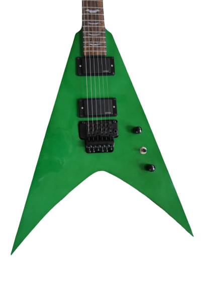 Custom Obsidian Flying V Alexi Laiho Tremolo Green Guitar