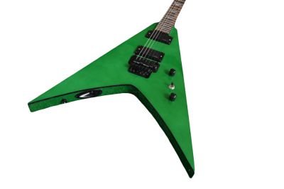 Custom Obsidian Flying V Alexi Laiho Tremolo Green Guitar - Image 7