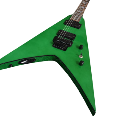 Custom Obsidian Flying V Alexi Laiho Tremolo Green Guitar - Image 7