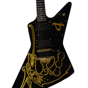 Custom Crown Olavi Explorer Vikings Black Electric Guitar