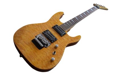 Custom Race Soloist Amber Burst Quilted Maple Veneer Top Guitar Floyd Rose Tremolo - Image 9