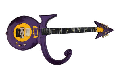 Custom Ember Prince Love Symbol Fretboard Purple Tremolo 6 String Electric Guitar - Image 2
