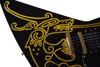 Custom Crown Olavi Explorer Vikings Black Electric Guitar - Image 9