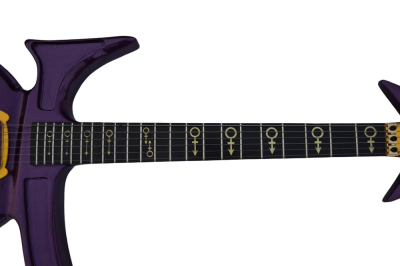 Custom Ember Prince Love Symbol Fretboard Purple Tremolo 6 String Electric Guitar - Image 3