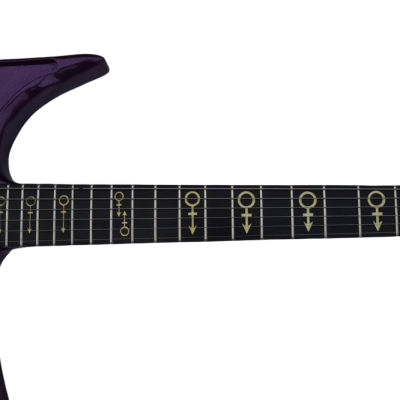 Custom Ember Prince Love Symbol Fretboard Purple Tremolo 6 String Electric Guitar - Image 3