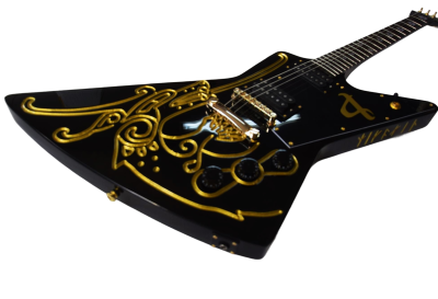 Custom Crown Olavi Explorer Vikings Black Electric Guitar - Image 8