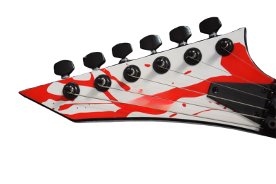 Custom Obsidian Flying V White Red Blood Splatter Gary Holt Mahogany Wood Guitar - Image 4