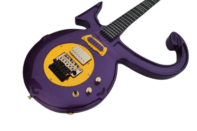 Custom Ember Prince Love Symbol Fretboard Purple Tremolo 6 String Electric Guitar