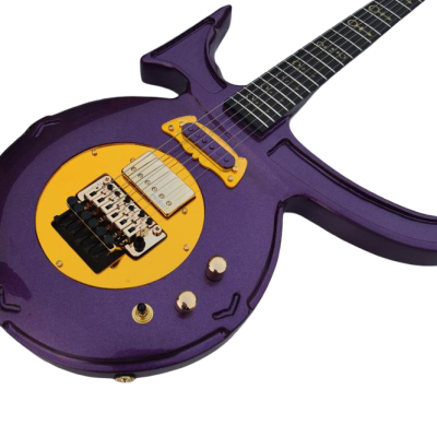 Custom Ember Prince Love Symbol Fretboard Purple Tremolo 6 String Electric Guitar