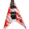Custom Obsidian Flying V White Red Blood Splatter Gary Holt Mahogany Wood Guitar