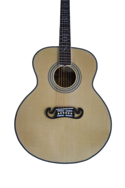 Custom Crown SJ200 Natural Studio Acoustic Personalized Fretboard Guitar Elvis Moustache Bridge