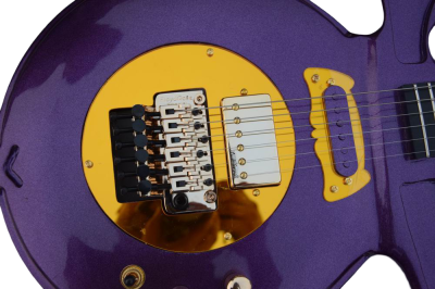 Custom Ember Prince Love Symbol Fretboard Purple Tremolo 6 String Electric Guitar - Image 8