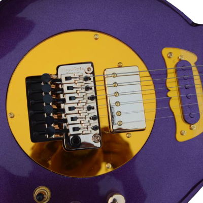 Custom Ember Prince Love Symbol Fretboard Purple Tremolo 6 String Electric Guitar - Image 8