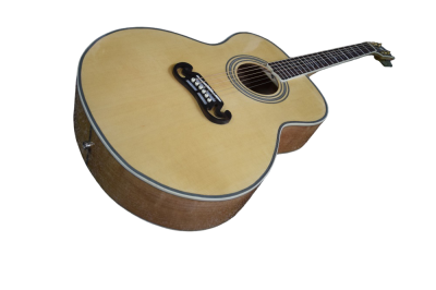 Custom Crown SJ200 Natural Studio Acoustic Personalized Fretboard Guitar Elvis Moustache Bridge - Image 8