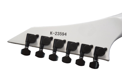 Custom Obsidian Flying V White Red Blood Splatter Gary Holt Mahogany Wood Guitar - Image 10
