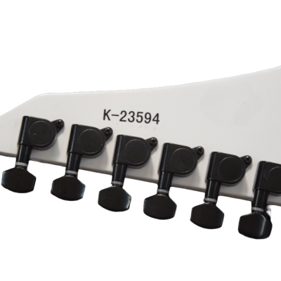 Custom Obsidian Flying V White Red Blood Splatter Gary Holt Mahogany Wood Guitar - Image 10
