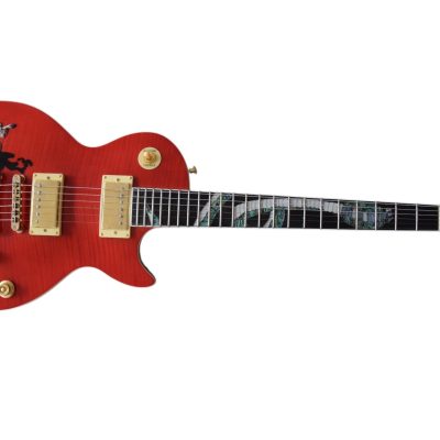 Custom Crown Translucent Red Flame Maple Top Snakepit Slash Guitar - Image 3