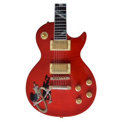 Custom Crown Translucent Red Flame Maple Top Snakepit Slash Guitar