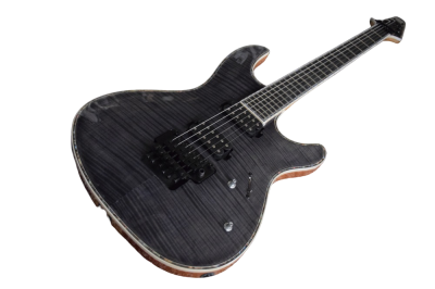 Custom Onyx Regius 6 Transparent Black Burst 6 String Guitar - Image 6