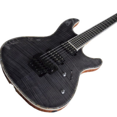 Custom Onyx Regius 6 Transparent Black Burst 6 String Guitar - Image 6