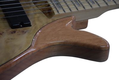 Custom Obsidian D6 Natural Satin Araya Birdseye Body Wood 6 String Bass - Image 6