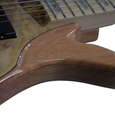 Custom Obsidian D6 Natural Satin Araya Birdseye Body Wood 6 String Bass - Image 6