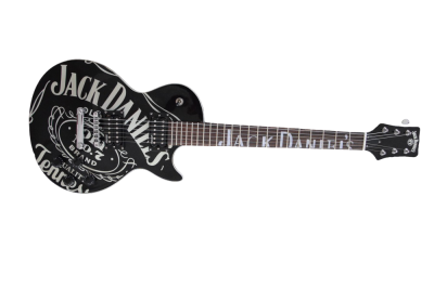 Custom Forge Jack Daniels Electric Vintage Black White Guitar - Image 2