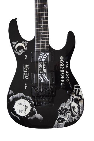 Custom Obsidian Kirk Hammett Ouija Black Good Bye Electric Guitar Natural Finish Neck