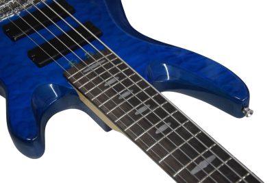 Custom Pearl TRB1006J Patitucci Translucent Blue Quilted Maple Top 6 String Bass - Image 8